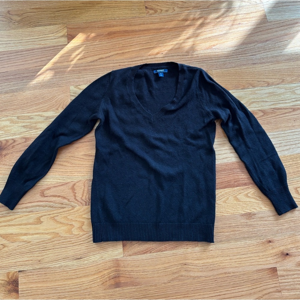 Old Navy Black Womens V-Neck Sweater Size M